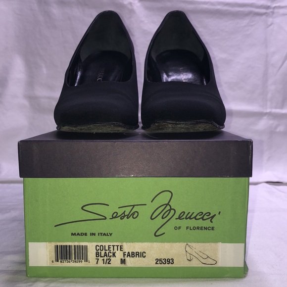 Sesto Meucci “Colette,” Black Fabric Heels/Pumps, W7.5 M, w/3.25” Heel - Picture 11 of 16